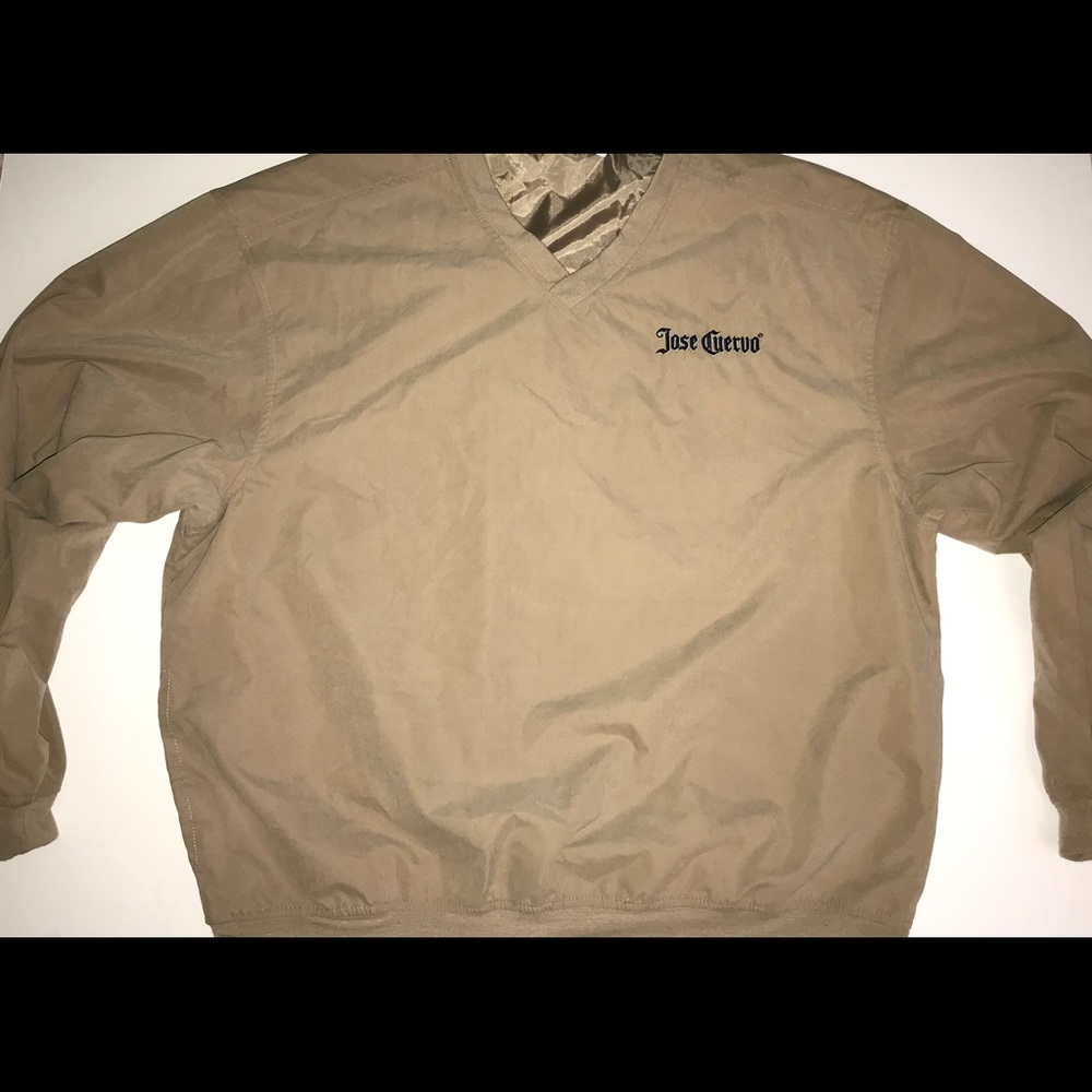 Tan, José Cuervo pullover sweater.